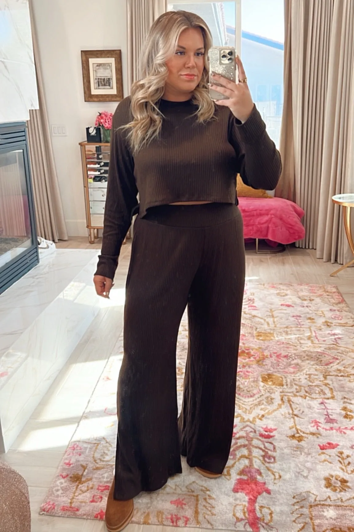 Abercrombie & Fitch Chocolate Ribbed Lounge Pants-Size XL (we have matching top, sold out online)