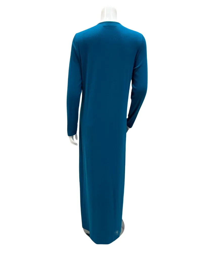 Angelice Teal Blue Logo Ribbed Modal Nursing Nightgown
