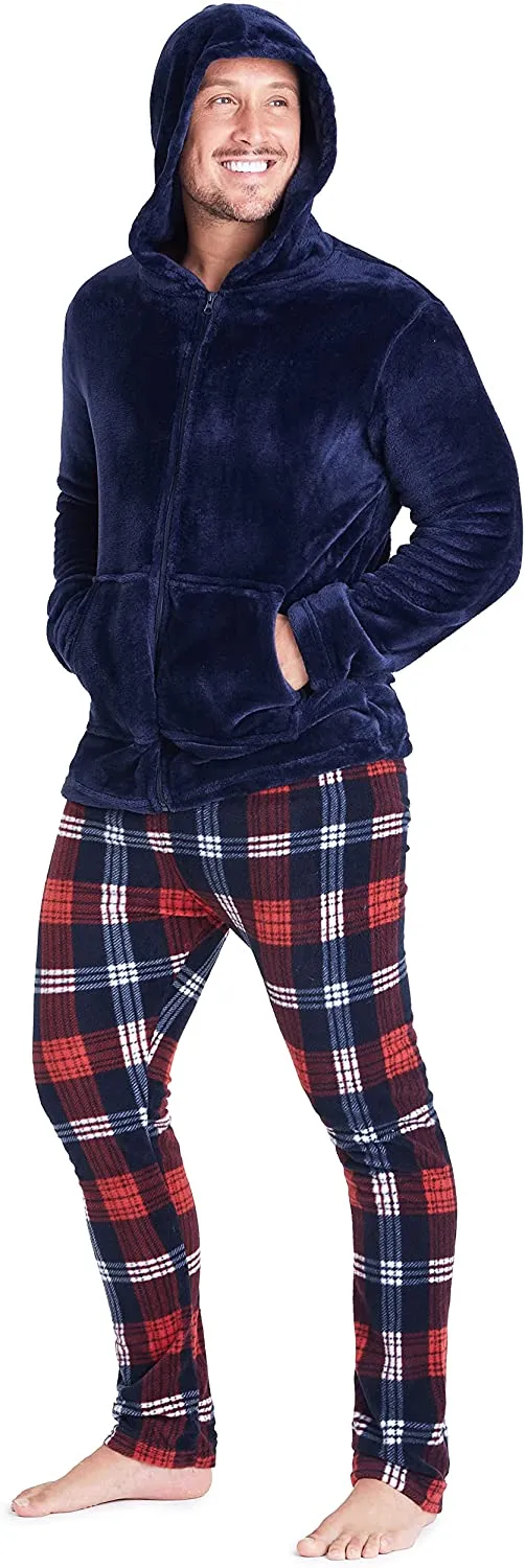 CityComfort with Warm Hoodie and Soft Bottoms Pyjamas Set for Men
