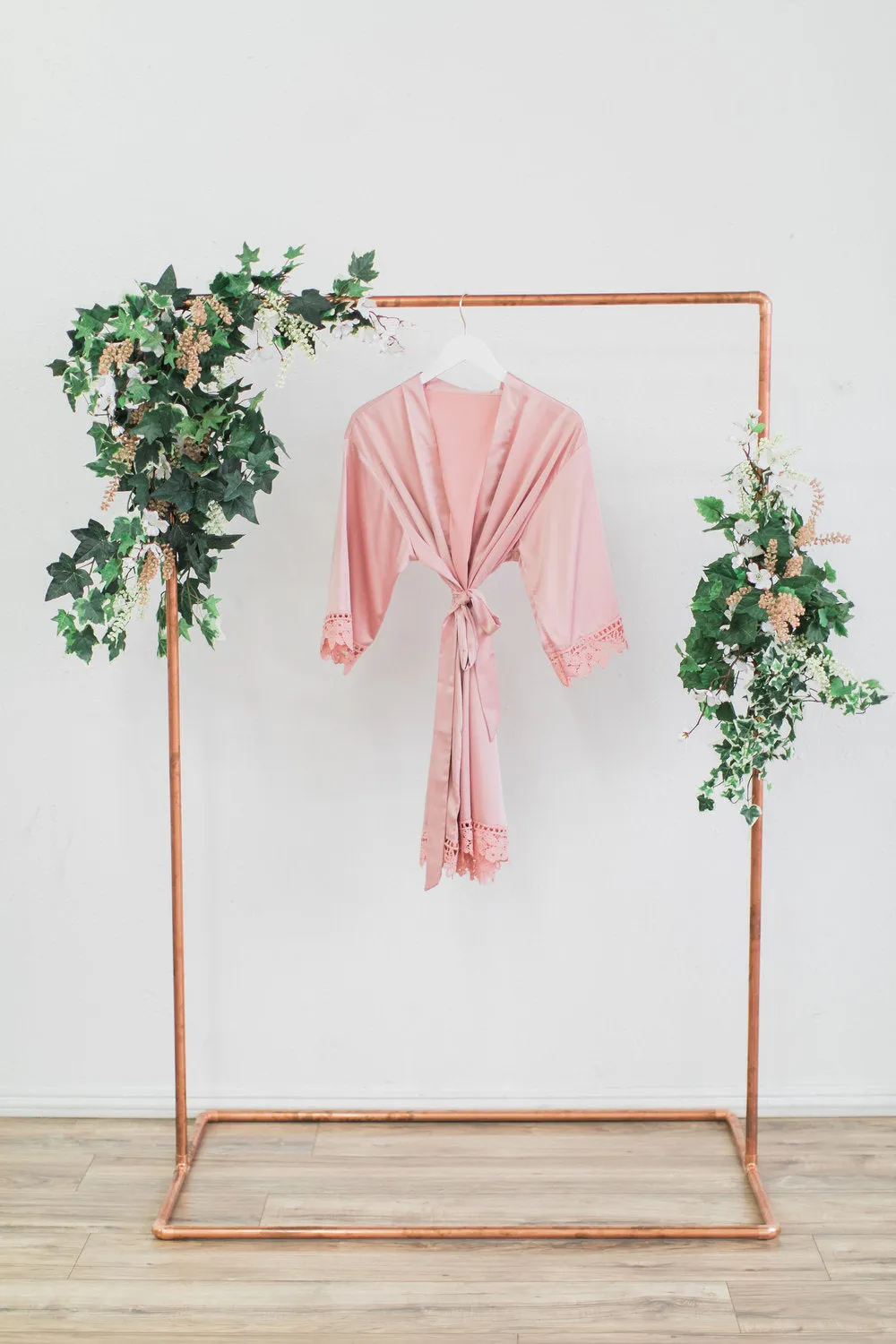 Dusty Pink Lace Robe
