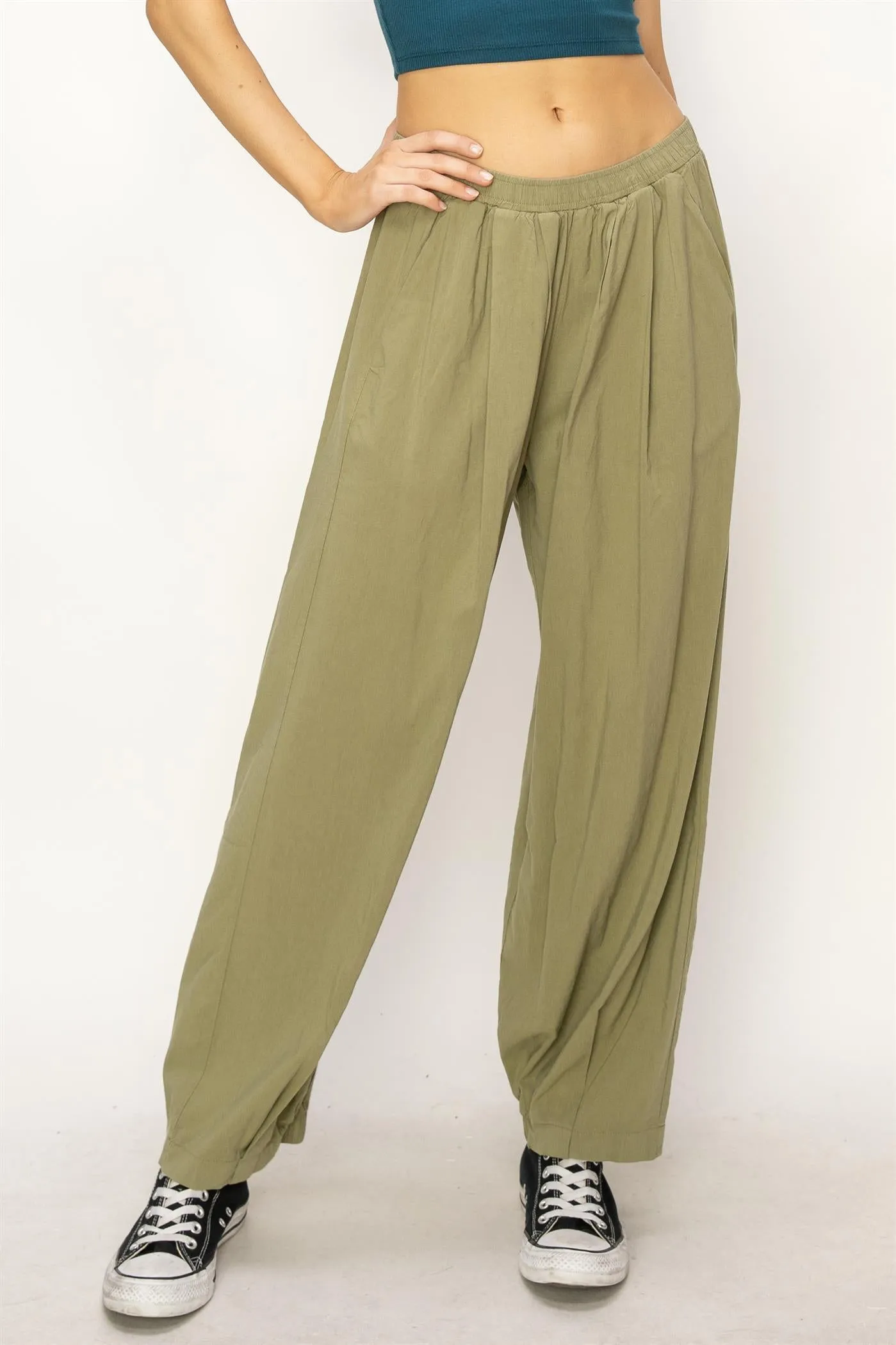 DZ24A651-Mid Rise Wide Leg Pants