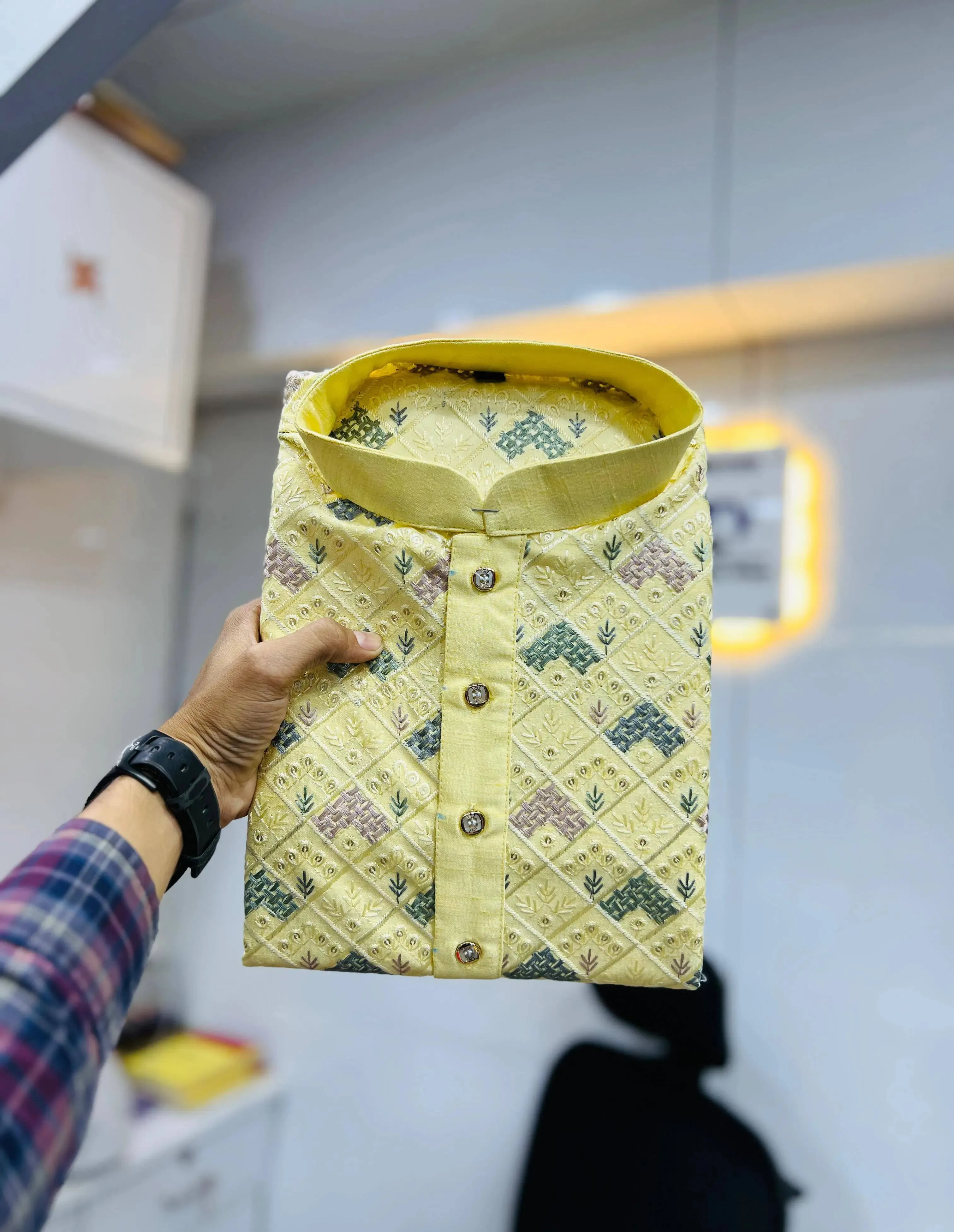 Embroidery  Work Kurta with Pajama For Men