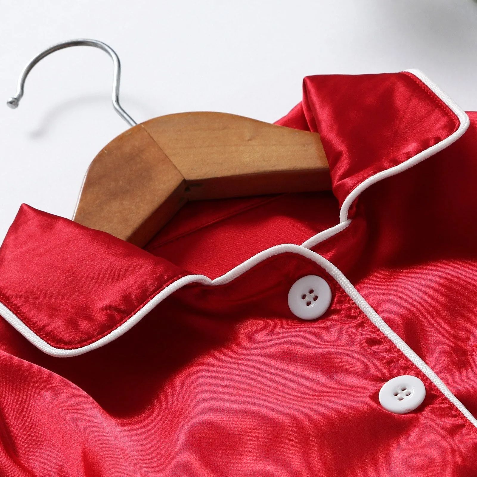 Family Matching Long Sleeve Satin Sleepwear Set
