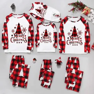 Family Matching Pajama Set Xmas Tree Print PJS for Family Christmas Mommy and Me