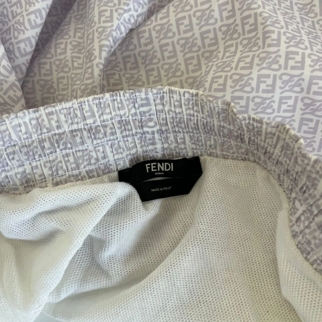Fendi Men's Drawstring FF Print Shorts