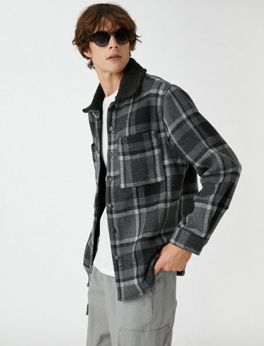 Flannel Shacket in Black