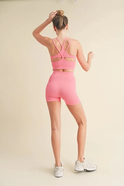 It Girl Seamless Short Set Pink
