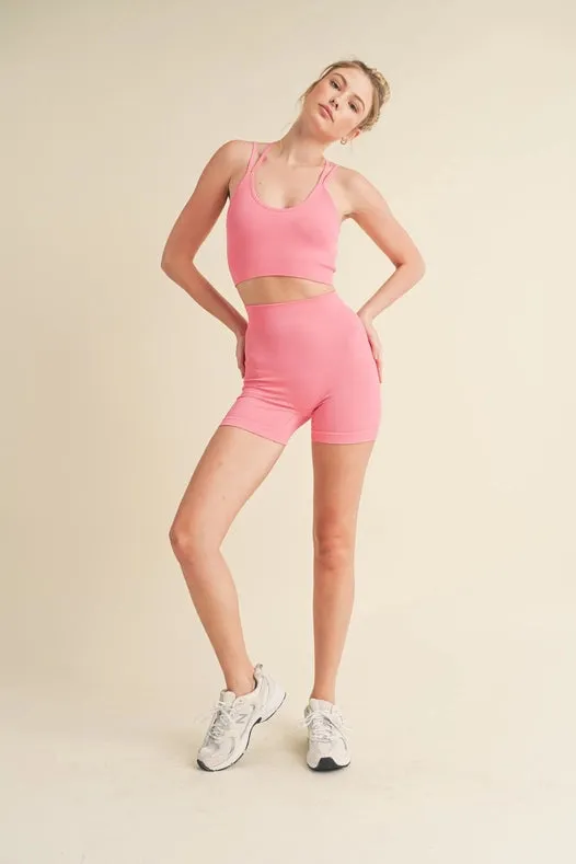 It Girl Seamless Short Set Pink