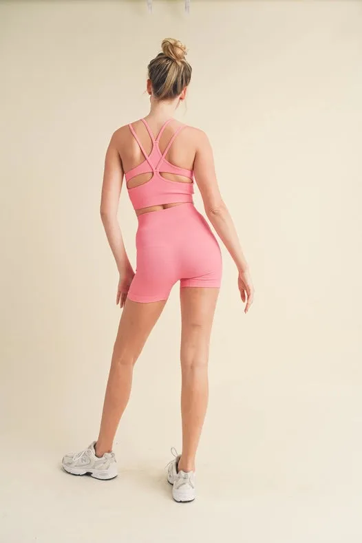 It Girl Seamless Short Set Pink