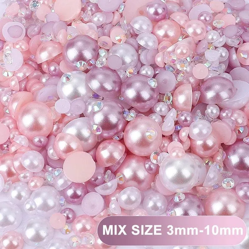 Kawaii Resin Nail Charms & Rhinestones Set in Colorful Candy Cartoon Theme