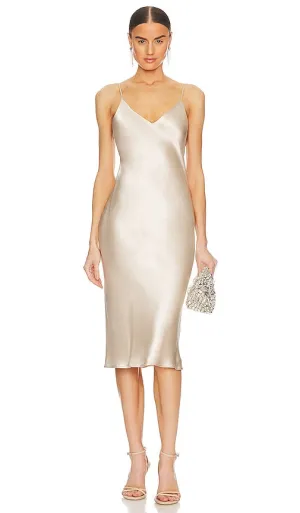 L'AGENCE Jodie Slip Dress in Ivory