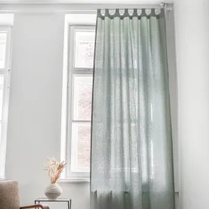 Looped Tab Top 100% Linen Curtain Panel