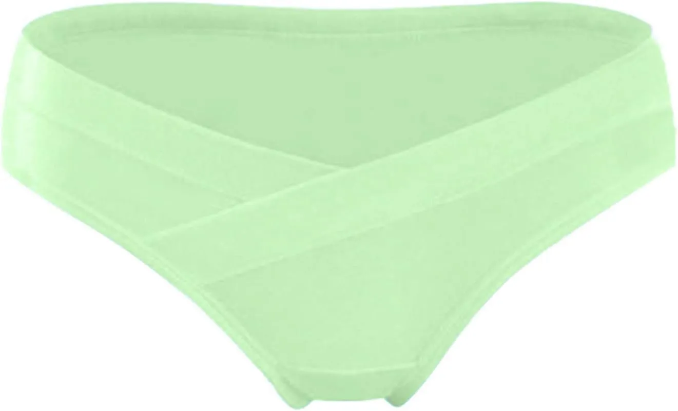 Maternity Panties / underwear / Low waist Maternity Panty - Set of 2 (green and cream)