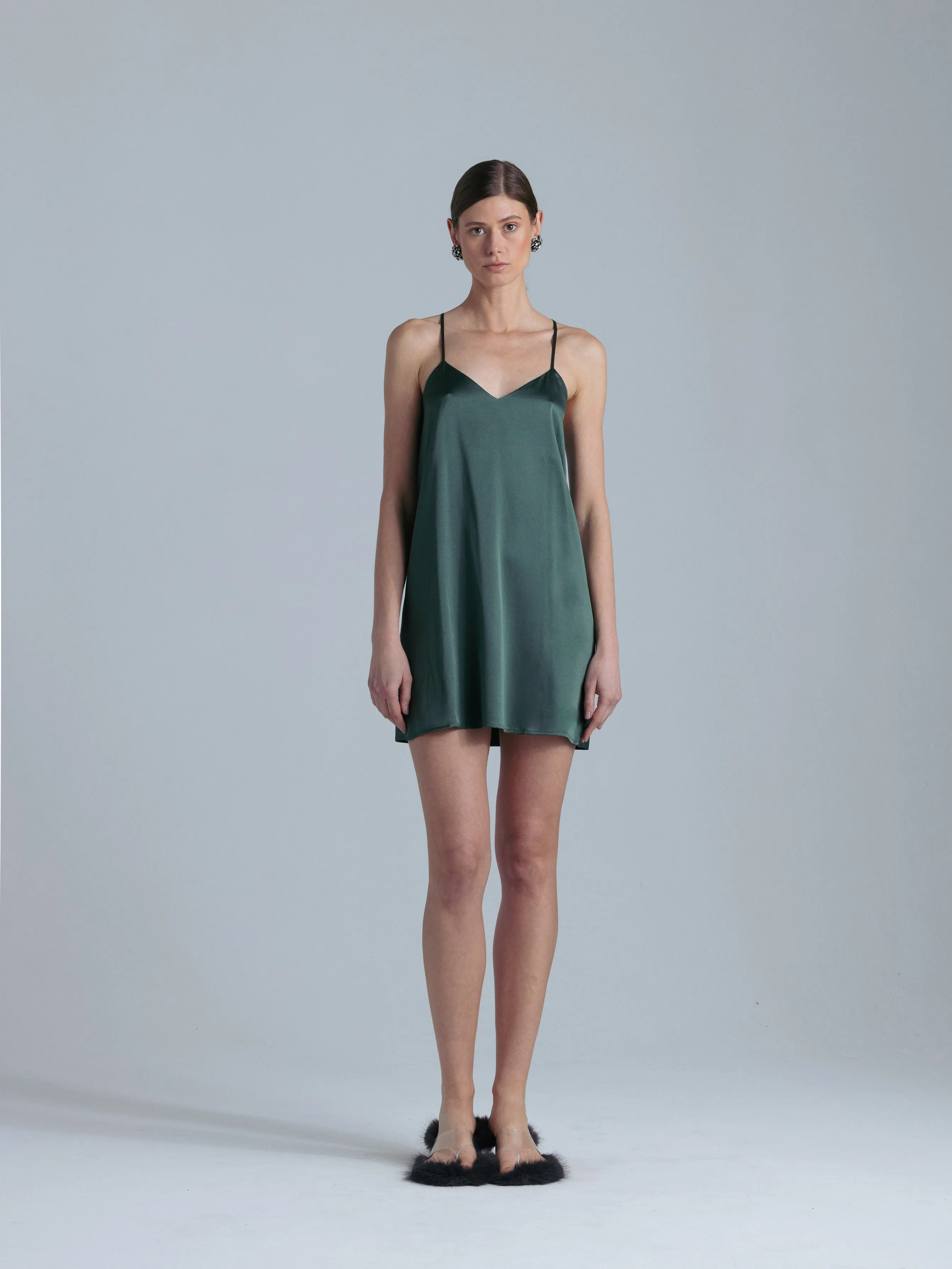 Mulberry Silk Dress 'Patricia' in Rich Green