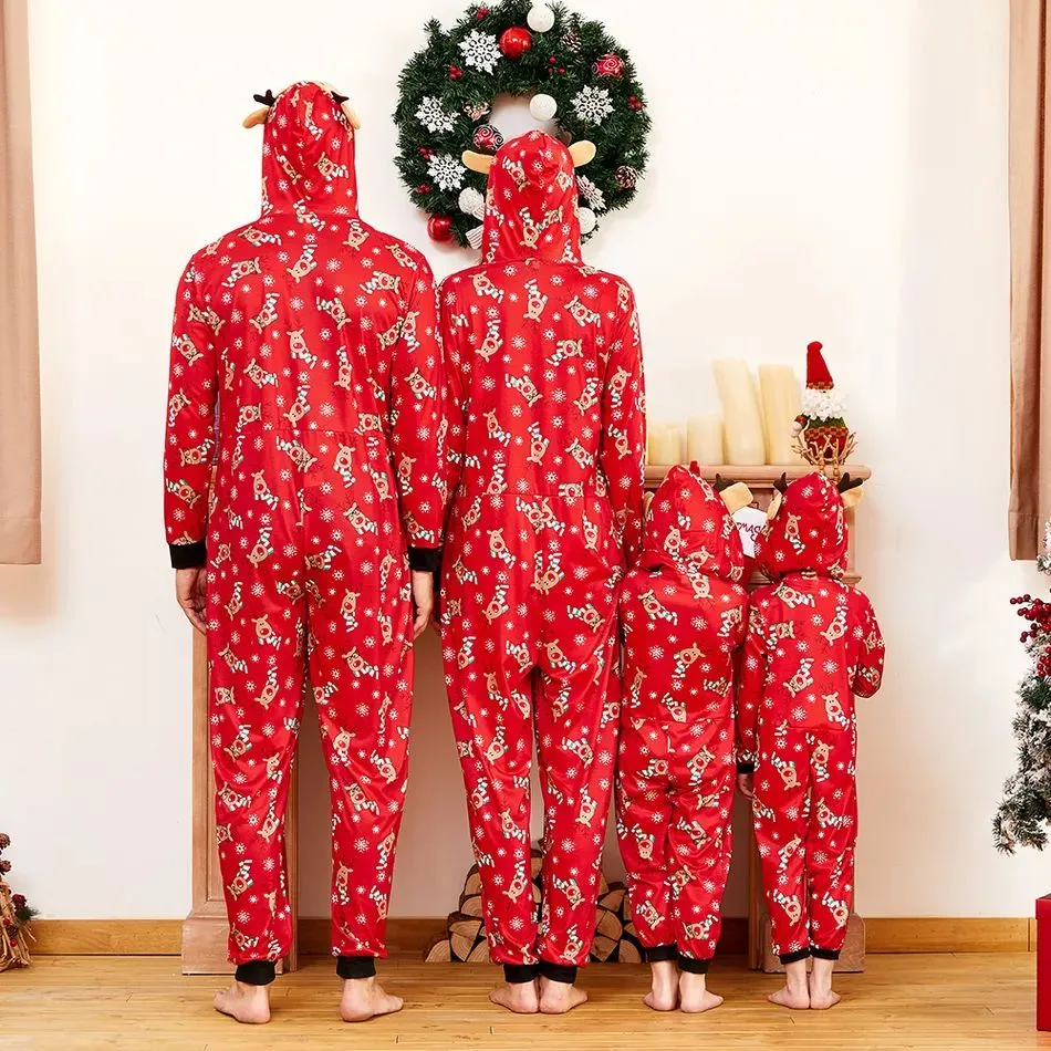 Reindeer Christmas Family Matching Onesie Pajamas
