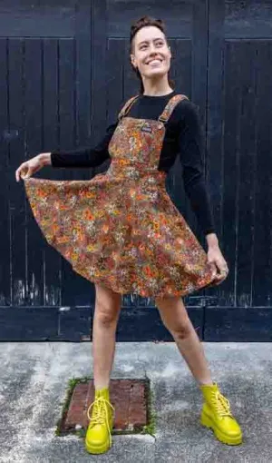 Run & Fly - Cottagecore Garden Flared Pinafore Dress