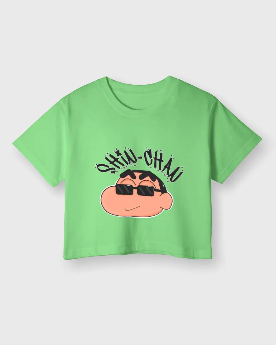 Womens Cropped TShirt Cartoon Sinchan